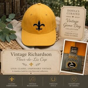 Richardson PTS Model 10 Gold Fleur De Lis Fitted Baseball Cap Hat Size SM/MED